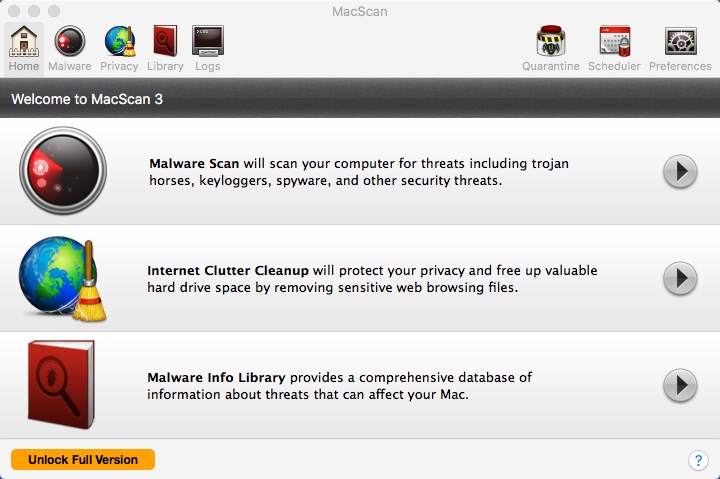 MacScan 3.1 : Main Window