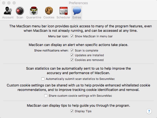 MacScan 3.1 : Preferences Window