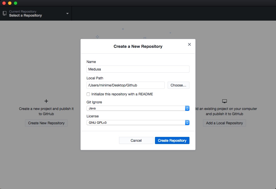 GitHub Desktop 0.5 beta : Creating New Repository