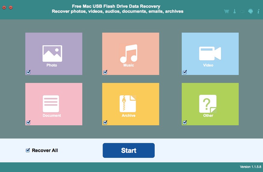 Free Mac USB Flash Drive Data Recovery 1.1 : Main window