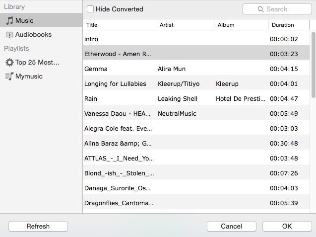 Macsome iTunes Music Converter 2.2 : Importing Songs