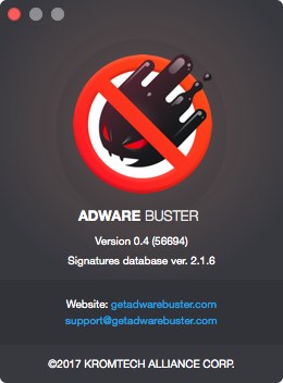 AdwareBuster 0.5 : About Window