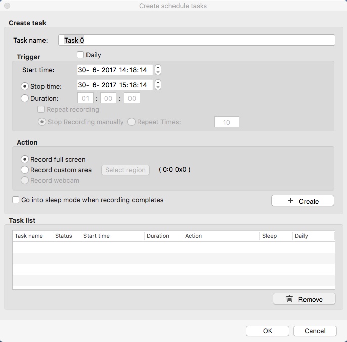 Apowersoft Mac Screen Recorder 2.9 : Scheduling Tasks