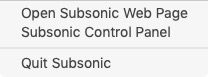 Subsonic 6.1 : Menu