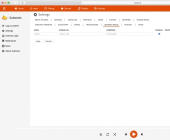 Internet Radio - Settings