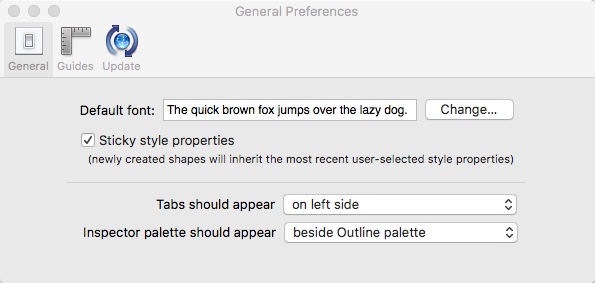 Shapes 4.9 : Preferences Window