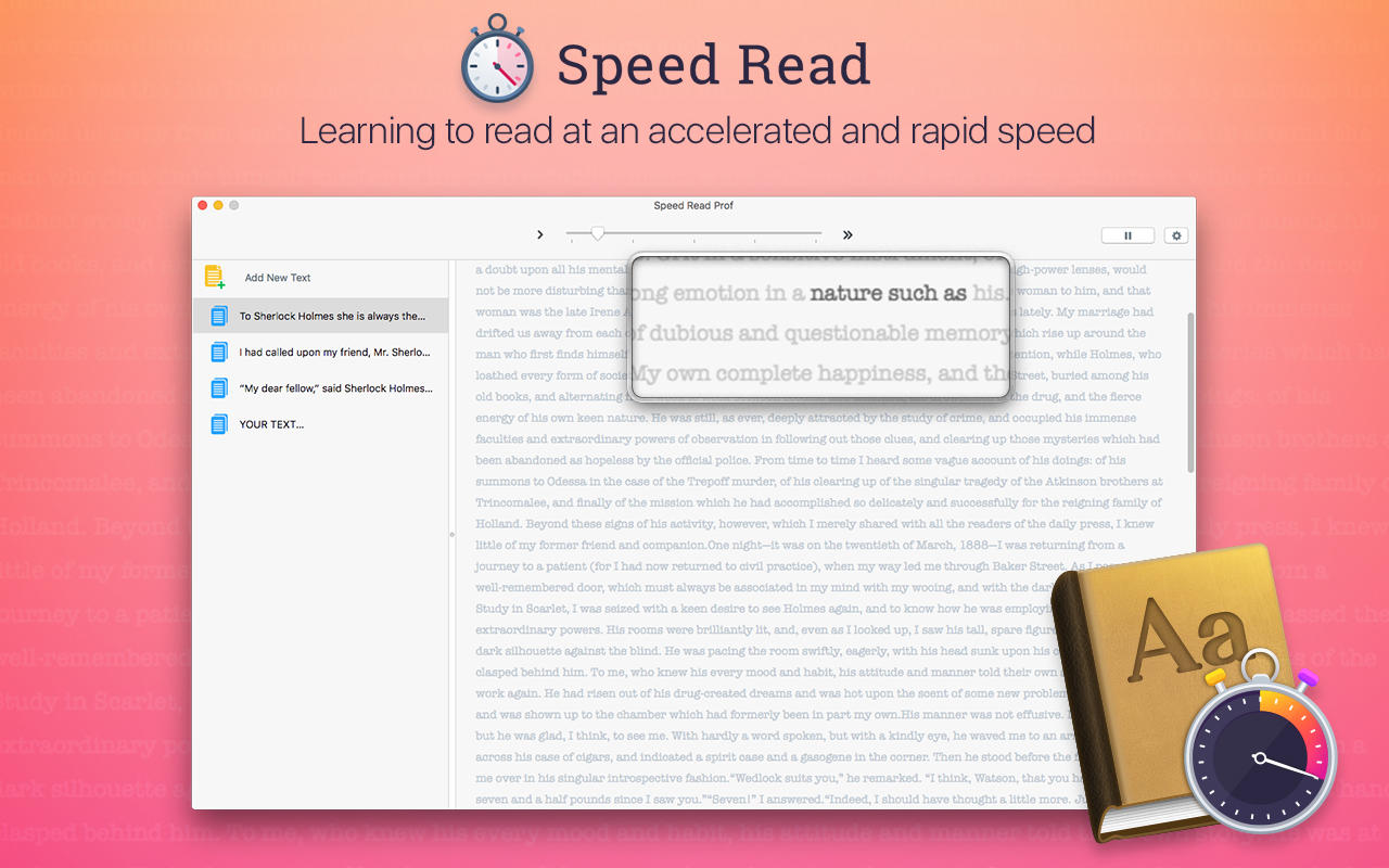 Speed Read 2.0 : Main Window