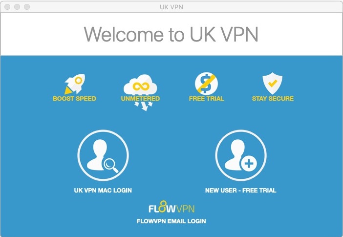 UK VPN 4.8 : Welcome Screen 
