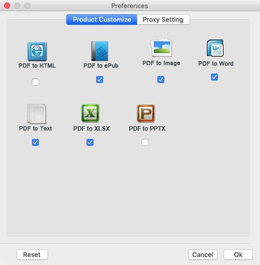 PDF Converter Ultimate 2.8 : Preferences - Product Customize