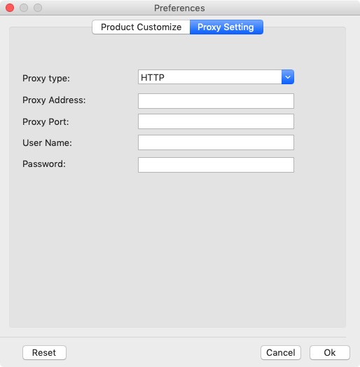 PDF Converter Ultimate 2.8 : Preferences - Proxy Settings