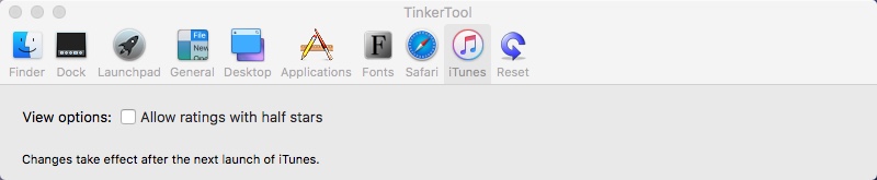 TinkerTool 6.2 : Configuring iTunes Settings