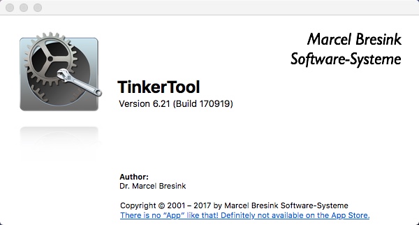 TinkerTool 6.2 : About Window