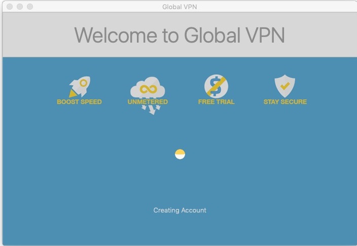 Global VPN 4.6 : Welcome Screen 