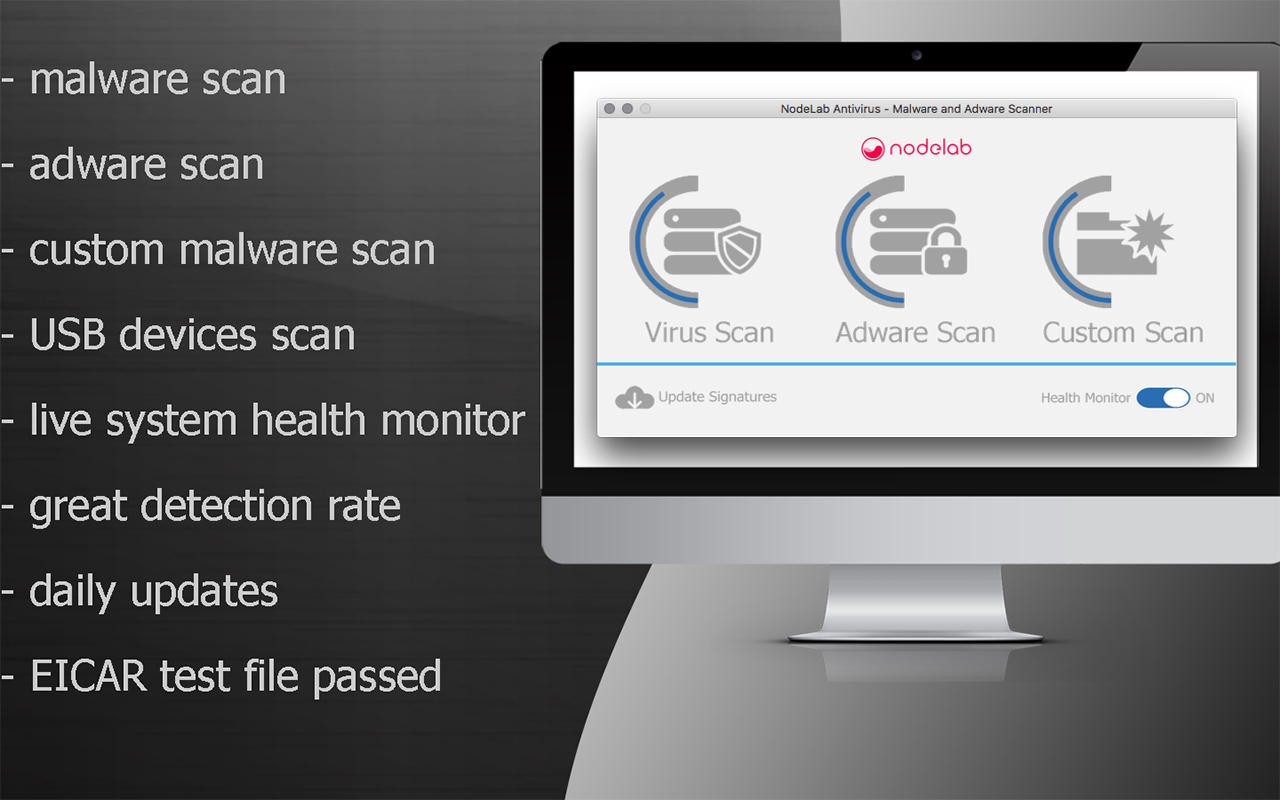 NodeLab Antivirus - Malware and Adware Scanner 2.3 : Main Window