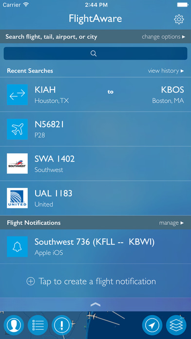 FlightAware 5.3 : Main Window