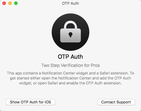 OTP Auth 1.0 beta : Main Window