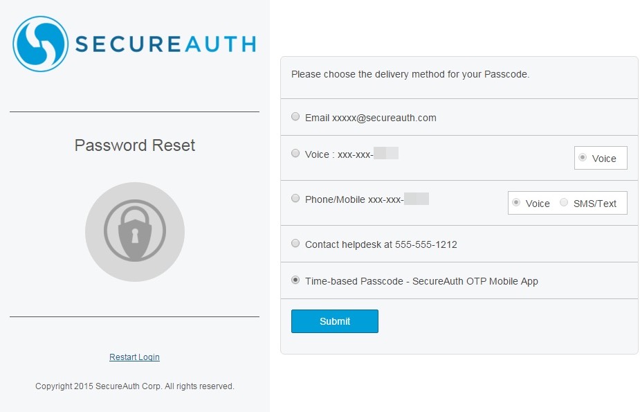 SecureAuth Passcode 2.0 : Main window