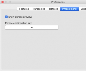 Phrase Menu Preferences