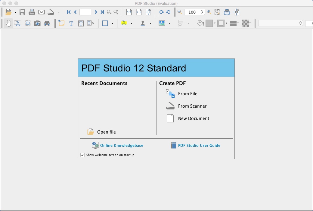 PDF Studio 12.0 : Welcome Window