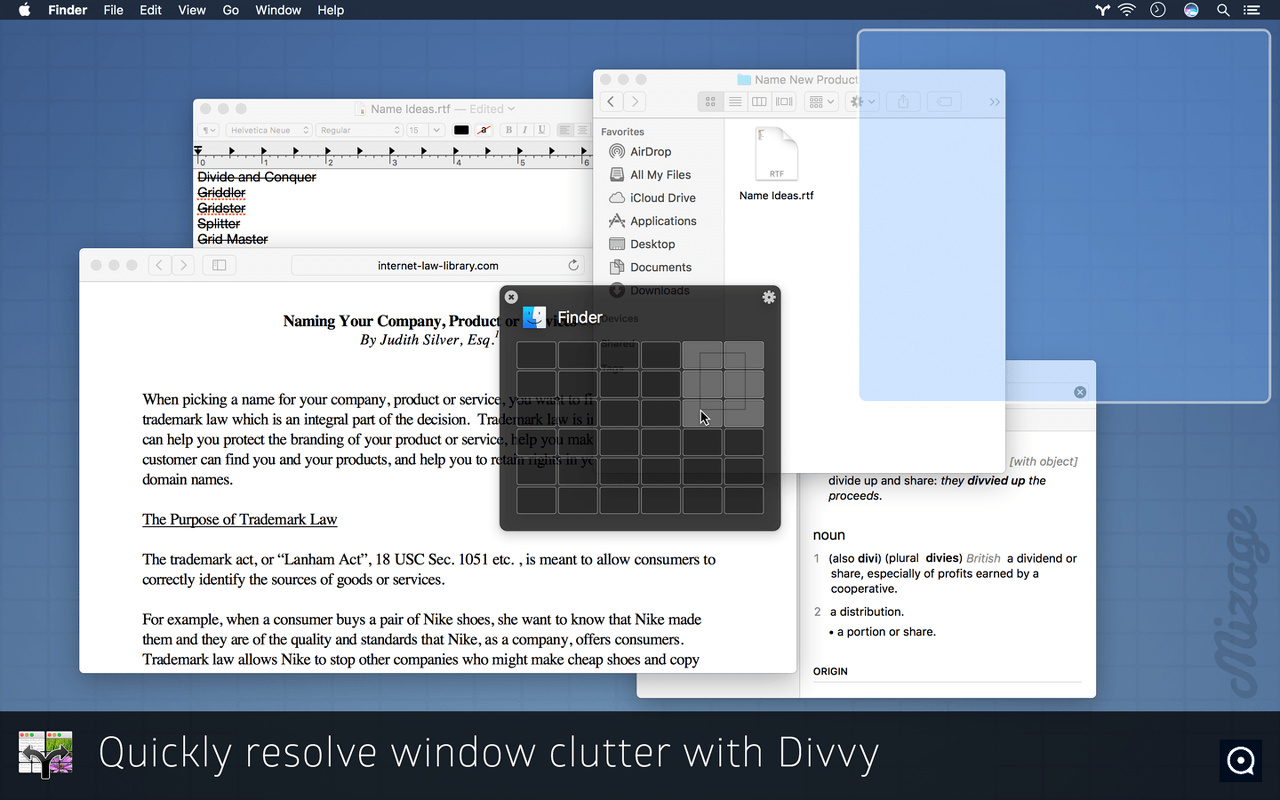 Divvy 1.5 : Main window