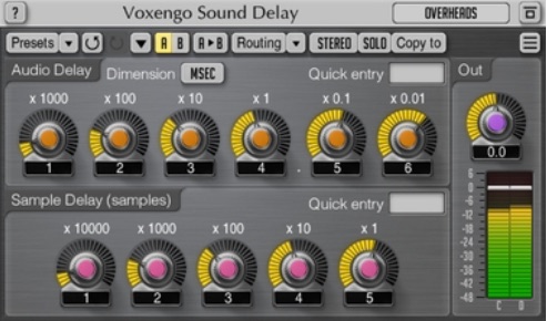 Voxengo Sound Delay 1.7 : Main window