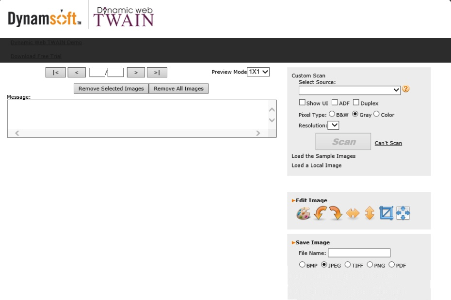Dynamic Web TWAIN 13.0 : Main window