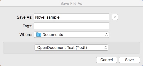 FocusWriter : Exporting Text Document