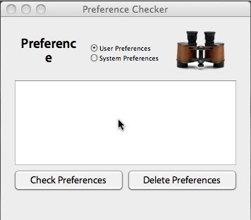 Preference Checker 1.0 : Main window