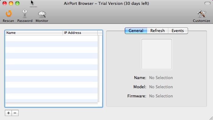 AirPort Monitor Utility 1.1 : Main window