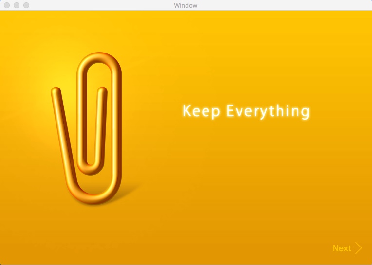 Keep Everything 2.5 : Welcome Window