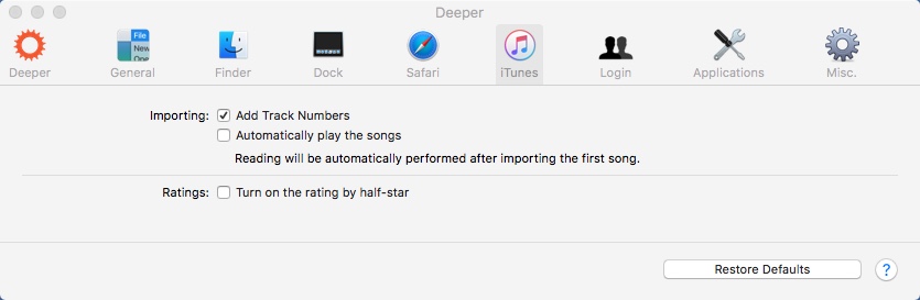 Deeper 2.2 : Configuring iTunes Settings