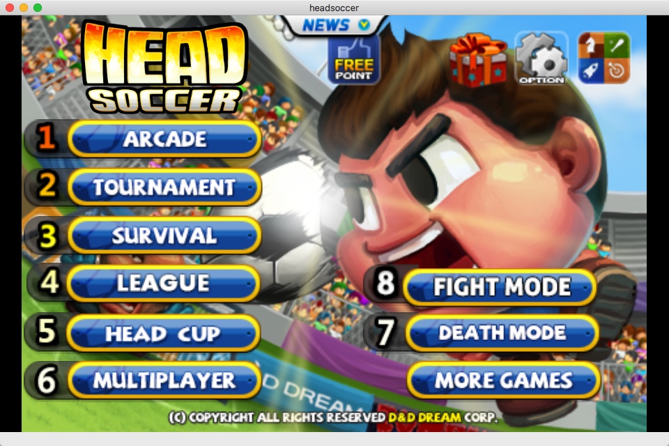Head Soccer 6.0 : Main Menu