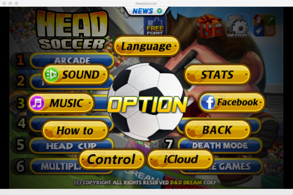 Head Soccer 6.0 : Game Options