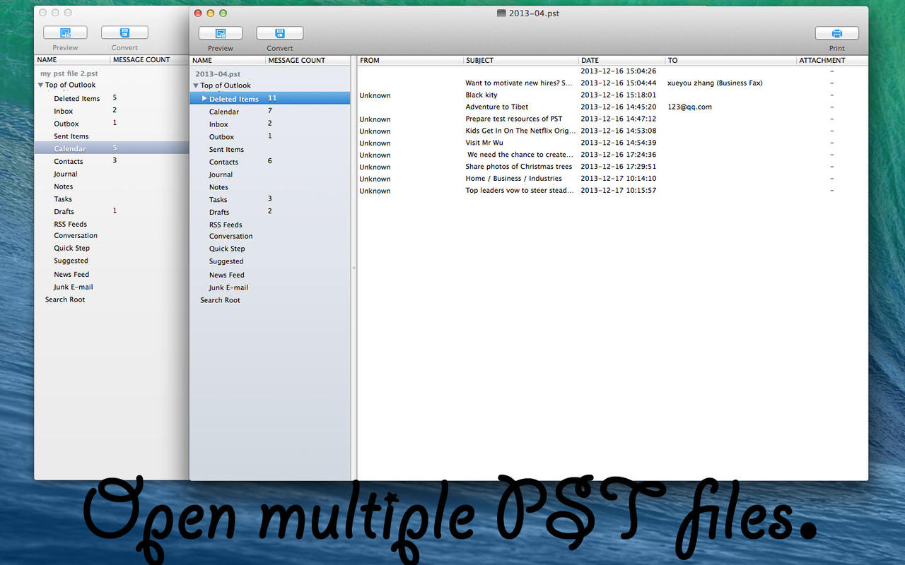 PST File Viewer 1.1 : Main Window