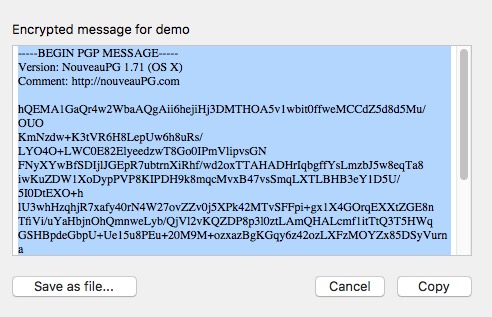 NouveauPG 1.7 : Encrypted Message