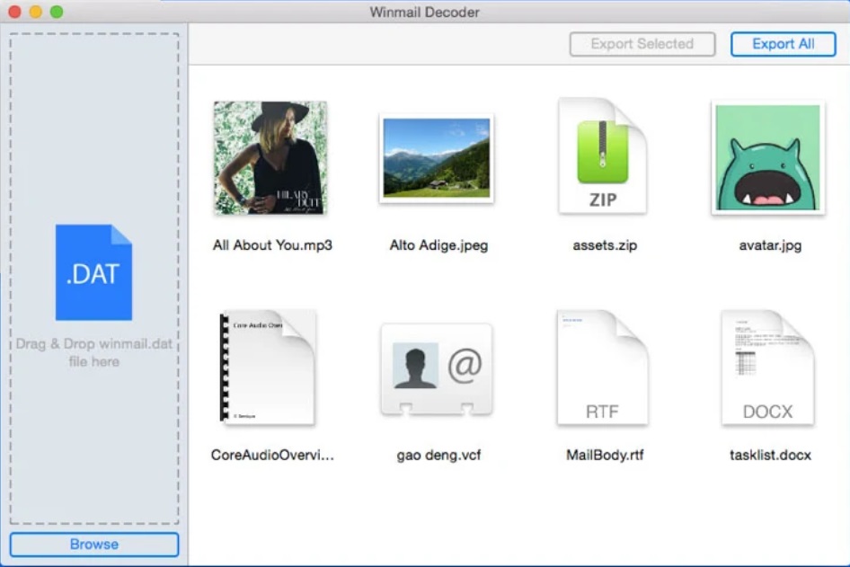 Winmail Decoder 2.0 : Main Screen
