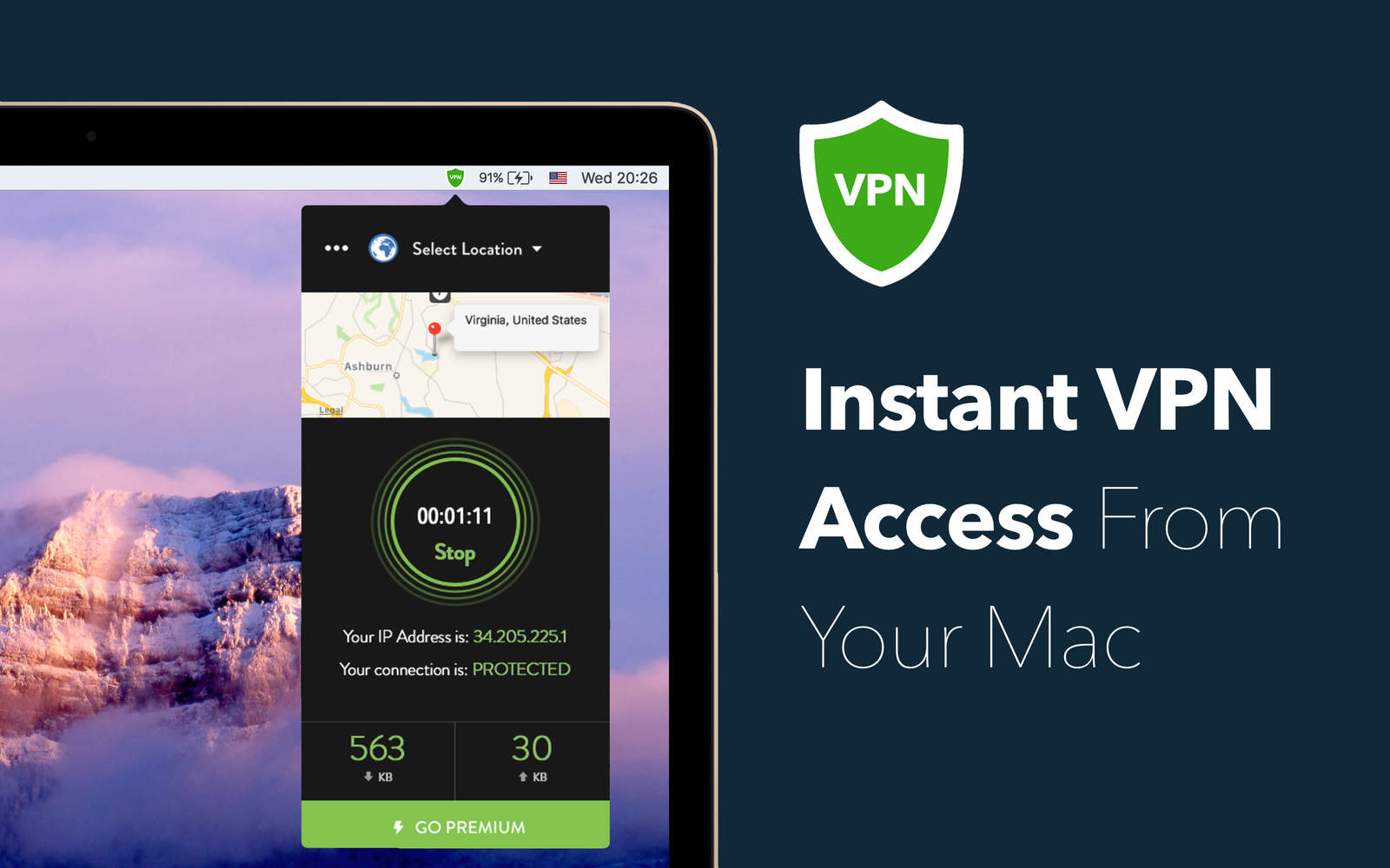 Unlimited VPN 1.1 : Main Window