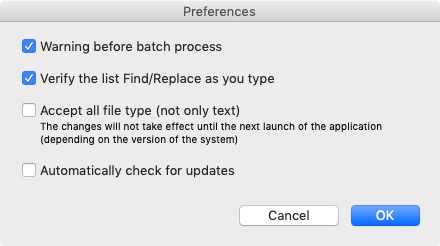 TextBatchConv 1.4 : Preferences