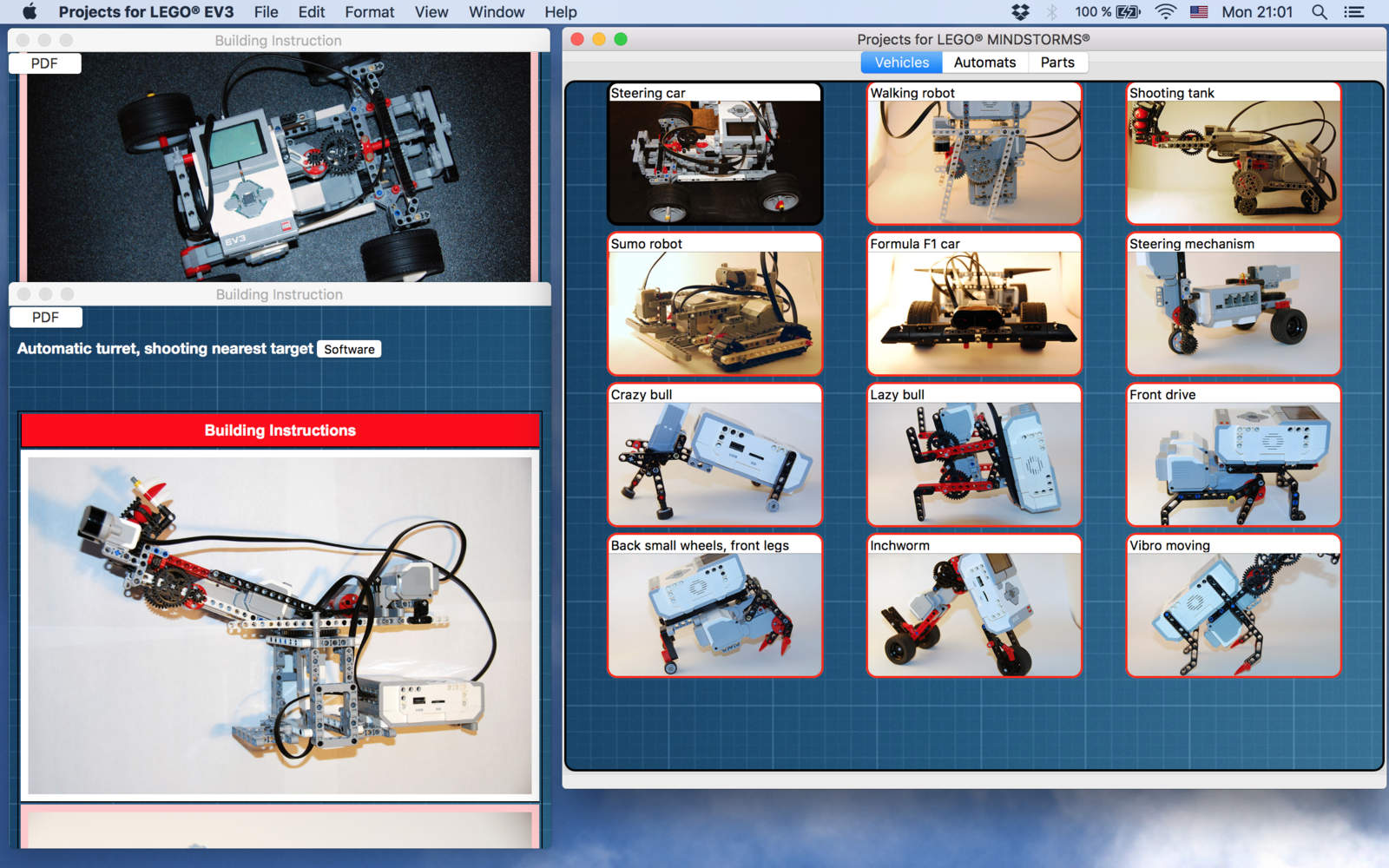 ProjectsBox for LEGO® MINDSTORMS® 1.0 : Main Window