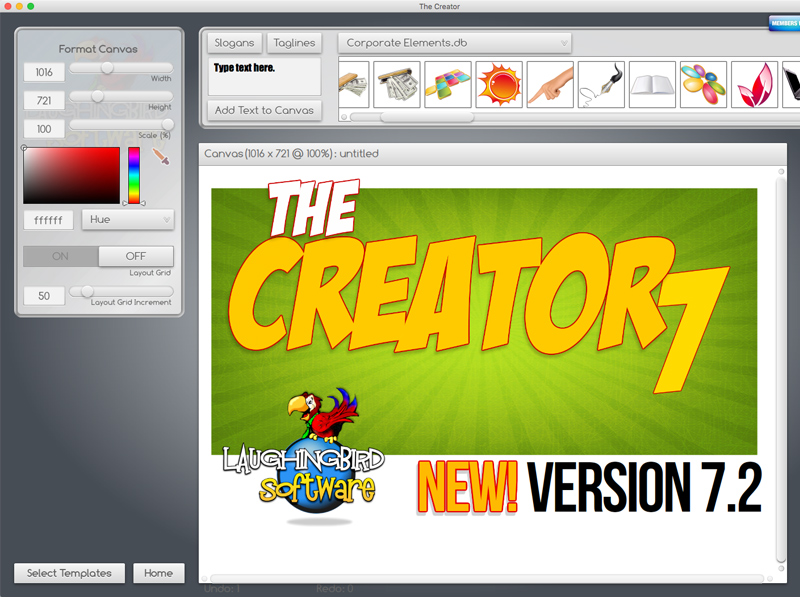 The Logo Creator 7.2 : Main Window