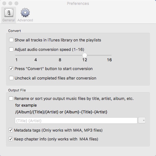 Ondesoft iTunes Converter 2.7 : Preferences Window