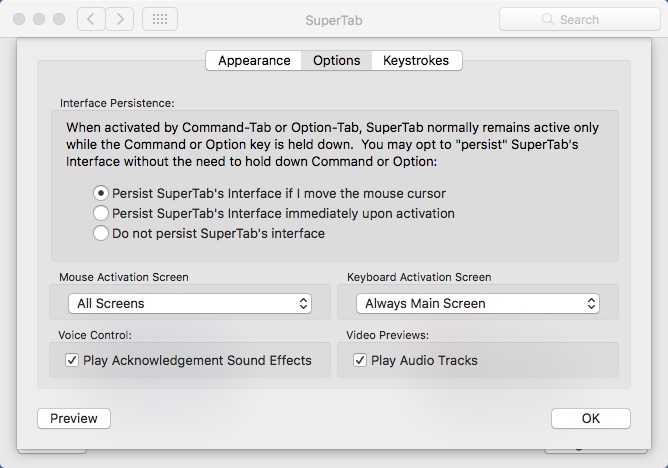 SuperTab 3.0 : Options Window