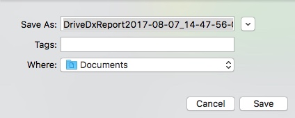 DriveDx 1.6 : Exporting Report