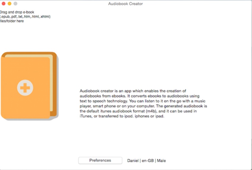 AudioBook Creator 4.0 : Welcome Screen