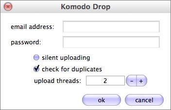 KomodoDrop 0.0 beta : Main Window