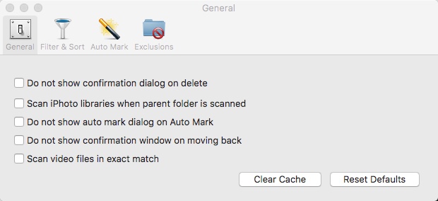 Photos Duplicate Cleaner 1.8 : Preferences Window