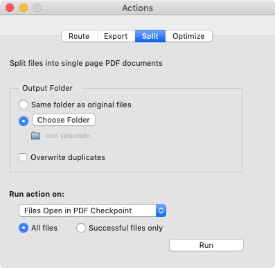 PDF Checkpoint 1.9 : Actions - Split