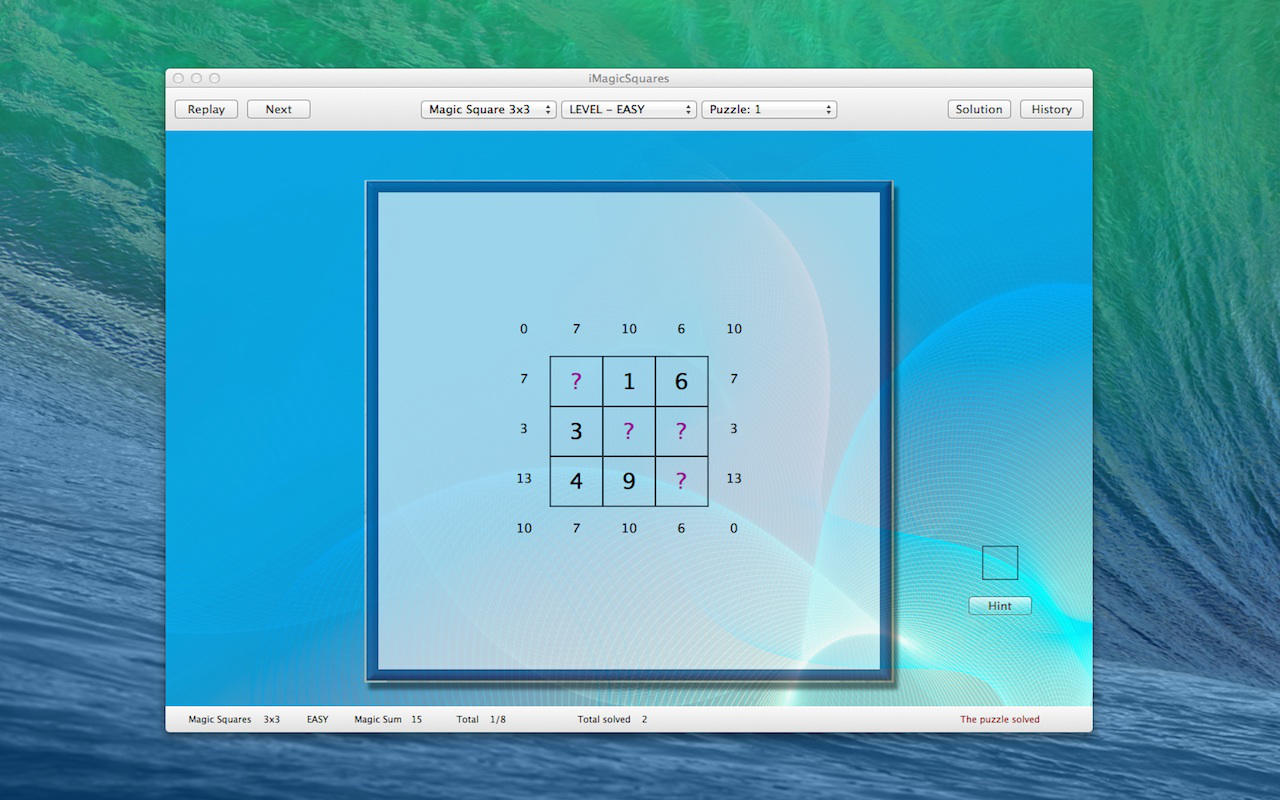 iMagicSquares 7.0 : Main Window