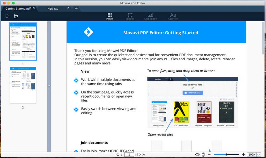 Movavi PDF Editor 1.0 : Main window