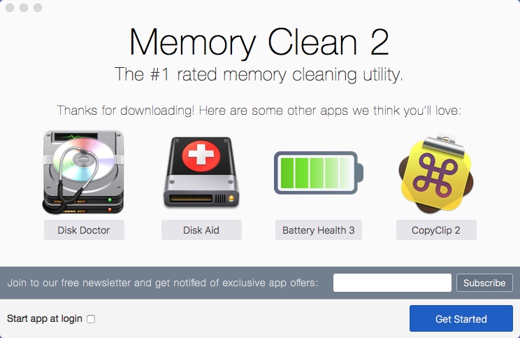 Memory Clean 2 1.5 : Welcome Window